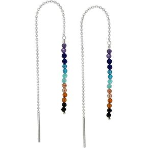 GemInspire 925 Sterling Silver Natural Herkimer Beads Threader Earring, Gemstone Earring For Women, Handmade Jewelry, Gift For Her (Herkimer Gold Plated) in Saudi Arabia