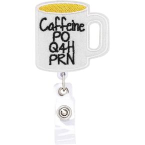Caffeine PO Q4H PRN Nurse Doctor Badge Reel, Badge Holder with Swivel Clip, Guidance Counselor, Teacher Badge, School ID in Kuwait