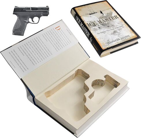 Smith and Wesson M&P Shield 9mm / 380 Gun Storage Book Safe - علبة صندوق الأمان المخفية المجوفة - مصنوعة من كتاب حقيقي in Saudi Arabia