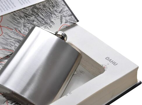 قارورة مخفية للكتب - هدية مضحكة - كتاب أصلي - صندوق هدايا مخبأ للكحول من BookMods - 8 أونصة من الفولاذ المقاوم للصدأ in Saudi Arabia