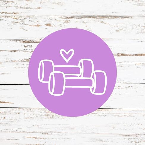 Small Rainbow Workout Gym Dumbbell Icon Decorative Planning Stickers, 280 Stickers, 0.4" diameter, Wellness Planner in Kuwait