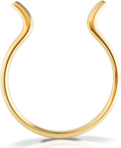Gold Clip on Septum Piercing - Looks Real Piercing Handmade 14k Gold Fake Septum Ring - 8mm Thin 20 Guage Gold Faux Piercing Hoop - No Piercing Needed in Saudi Arabia