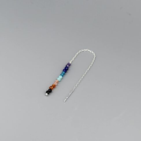 GemInspire 925 Sterling Silver Natural Herkimer Beads Threader Earring, Gemstone Earring For Women, Handmade Jewelry, Gift For Her (Herkimer Gold Plated) in Kuwait