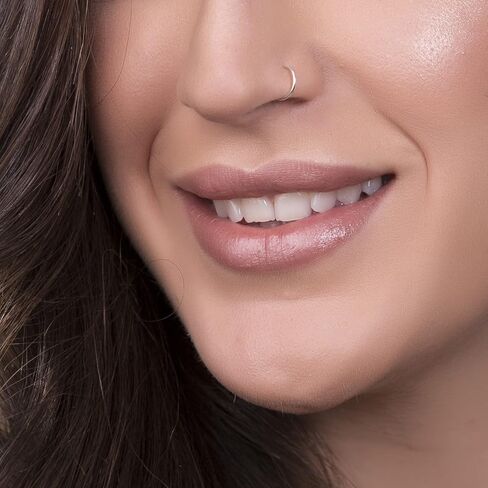 Tiny Gold Faux Nose Ring - clip on nose hoop - 20 Gauge 14k Gold Filled clip on Nose Piercing hoop in Kuwait