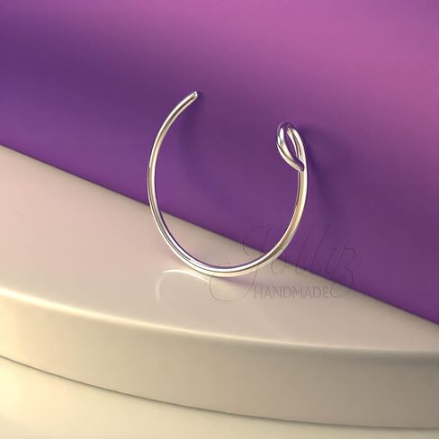 Tiny Gold Faux Nose Ring - clip on nose hoop - 20 Gauge 14k Gold Filled clip on Nose Piercing hoop in Kuwait
