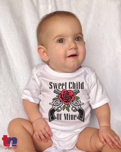 TeeNow - Sweet Child Of Mine - Short Sleeve Baby Infant Bodysuit - Boy/Girl in Kuwait