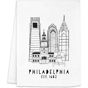 Moonlight Makers Kitchen Towels, Los Angeles Skyline, Flour Sack Dish Towel, Farmhouse Home Decor, Bar Tea Towels, Gray Dish Towel