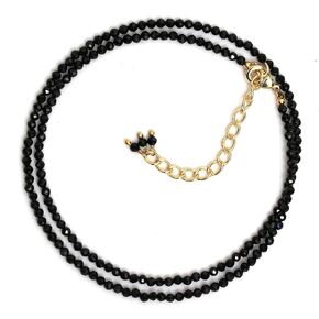 Gempires Amethyst Beaded Choker Necklace, Amethyst Faceted Beads 2.4-2.5 mm, February Birthstone, Amethyst Jewelry 18 inch Adjustable 14k Gold Plated Chain in Kuwait