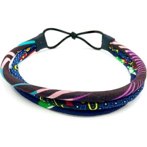 عقال الطباعة الأفريقية | غطاء الرأس الأفريقي | أزرق أرجواني تركواز أحمر | مجوهرات الرأس الأفريقي | التاج الأفريقي in Kuwait