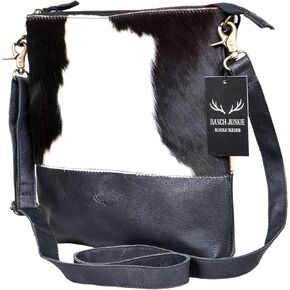 Ranch Junkie Highlands Genuine Cowhide Large Crossbody Bag Black Cowhide Crossbody in Kuwait