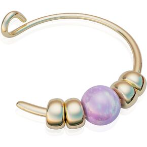 Gold Clip on Nose Ring - Comfortable 7mm Handmade Fake nose ring with a small 2mm Blue Opal - Thin 24g No Piercing Needed 14k Gold Filled Faux Nose Piercing