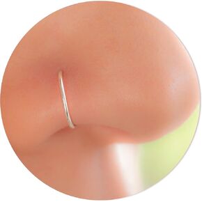 Silver Fake Nose Ring Hoop Piercing - 24 Gauge faux Nose Ring No Piercing Needed - Clip On Nose Jewelry in Saudi Arabia