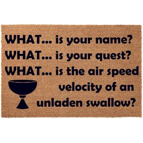 Door Mat Death Bridge Questions - Monty Personalized Doormat - Wedding Gift - Housewarming Gift - Front Doormat (24" x 16") in Saudi Arabia