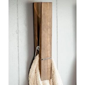 Giant Clothespin Bathroom Towel Holder | Huge 12" Clothes pin | Farmhouse bathroom décor | Laundry room or nursery décor | Towel Rack or Hook | Bathroom Accessories wall décor (2 Jacobean)