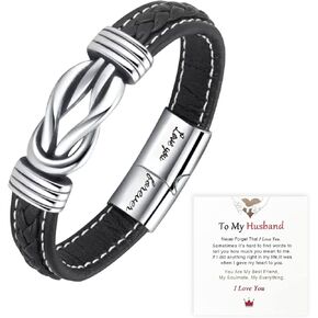 Dad Bracelet as fathers day gifts for dad from daughter, Mens Braided Nautical Steel Cuff Bracelet, Handmade Bracelet To My Dad Birthday Gifts from Son in Kuwait