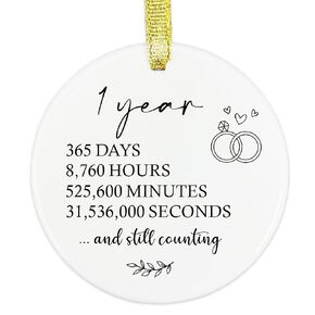 1 Year Anniversary Ornament, Gifts for Him 1st Anniversary, Husband 1st Anniversary Gifts for Couple, Boyfriend, Girlfriend First Anniversary Marriage Paper Anniversary Keepsake for Wife