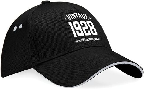 95th Birthday Gift Baseball Cap Hat Idea 95 Present keepsake for Women Men Ninety Five (Black) in Saudi Arabia