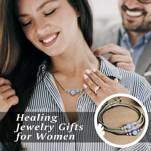 Nymerianoble Moonstone القلائد للنساء اليدوية قلادة سوداء للنساء Moonstone قلادة Macrame المختنقون للنساء حجر القمر الطبيعي مجوهرات الأحجار الكريمة هدايا عيد الميلاد in Kuwait