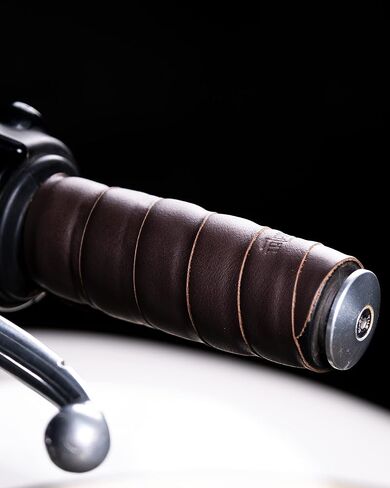 Trip Machine Company Leather Motorcycle Grips Wrap Tobacco Brown in Saudi Arabia