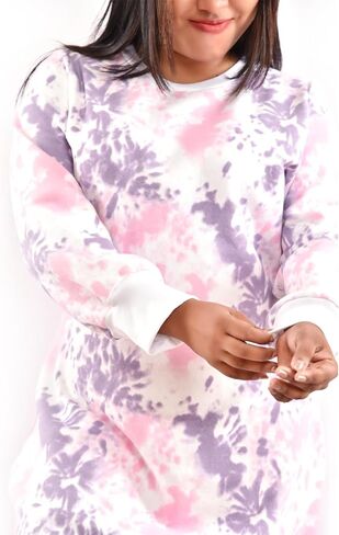 Fleece fabric Tie & Dye Winter Dress T&D/FROCK/MEDIUM/AUG (M) in Saudi Arabia