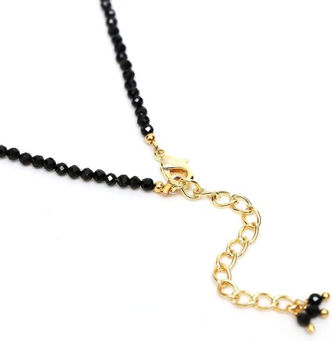 Gempires Amethyst Beaded Choker Necklace, Amethyst Faceted Beads 2.4-2.5 mm, February Birthstone, Amethyst Jewelry 18 inch Adjustable 14k Gold Plated Chain in Kuwait