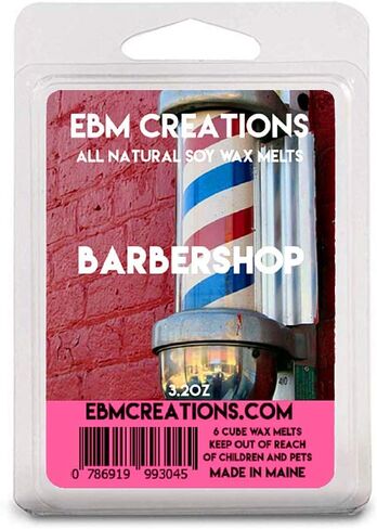 صالون الحلاقة - شمع الصويا الطبيعي المعطر بالكامل - 6 مكعبات صدفي 3.2 أونصة معطرة للغاية! in Kuwait