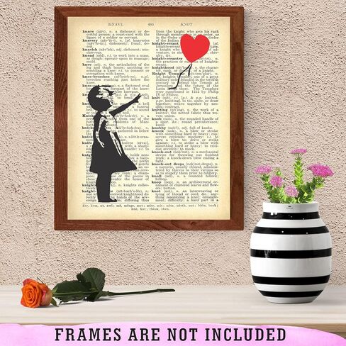 Banksy Wall Art Set - Motivational Graffiti Street Art Positive Inspirational Quotes Encouraging Poster for Living Room Teens Bedroom Home Office Decor - Unframed 8 x 10 Dictionary Prints in Kuwait
