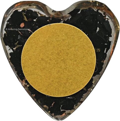 ملصق Orgonite Shungite الفاخر، مجموعة من قطعتين للحماية، حماية مصممة خصيصًا للهاتف الخلوي، مانع موثوق للهاتف الخلوي، حماية ضد الإشعاع الضار (قلب) in Kuwait