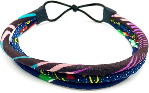 عقال الطباعة الأفريقية | غطاء الرأس الأفريقي | أزرق أرجواني تركواز أحمر | مجوهرات الرأس الأفريقي | التاج الأفريقي in Kuwait