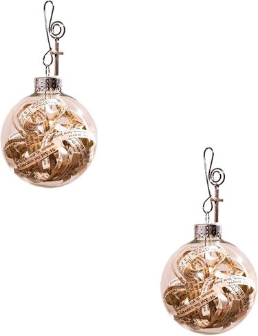 Rescued Antique Bible Glass Tree Decor & Christmas Easter Ornaments with Silver Cross - Hanging Accessories For Home, Office, Church - Unique Gift for Friends, Family, Pastor in Kuwait