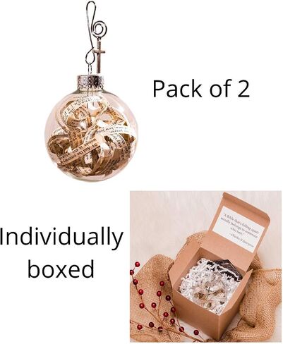 Rescued Antique Bible Glass Tree Decor & Christmas Easter Ornaments with Silver Cross - Hanging Accessories For Home, Office, Church - Unique Gift for Friends, Family, Pastor in Kuwait