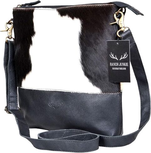 Ranch Junkie Highlands Genuine Cowhide Large Crossbody Bag Black Cowhide Crossbody in Kuwait