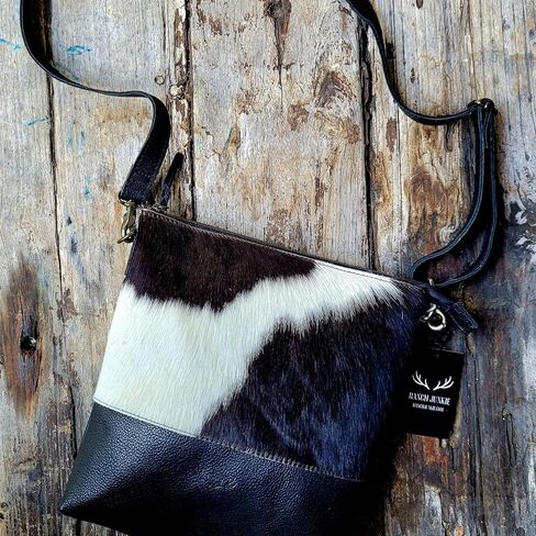 Ranch Junkie Highlands Genuine Cowhide Large Crossbody Bag Black Cowhide Crossbody in Kuwait