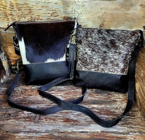 Ranch Junkie Highlands Genuine Cowhide Large Crossbody Bag Black Cowhide Crossbody in Kuwait