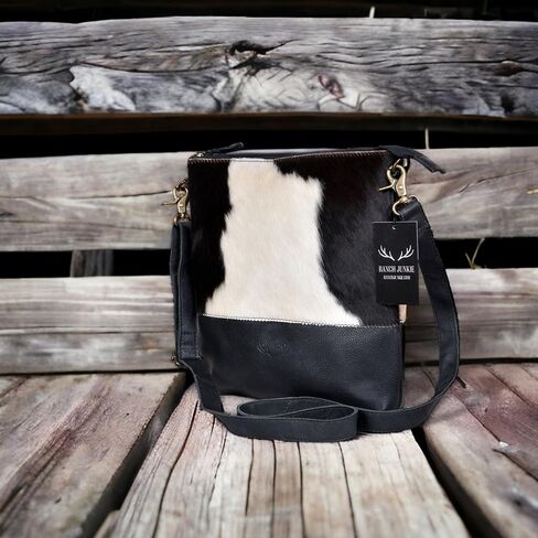 Ranch Junkie Highlands Genuine Cowhide Large Crossbody Bag Black Cowhide Crossbody in Kuwait