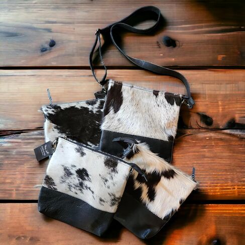Ranch Junkie Highlands Genuine Cowhide Large Crossbody Bag Black Cowhide Crossbody in Kuwait