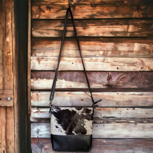 Ranch Junkie Highlands Genuine Cowhide Large Crossbody Bag Black Cowhide Crossbody in Kuwait