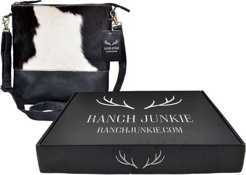 Ranch Junkie Highlands Genuine Cowhide Large Crossbody Bag Black Cowhide Crossbody in Kuwait