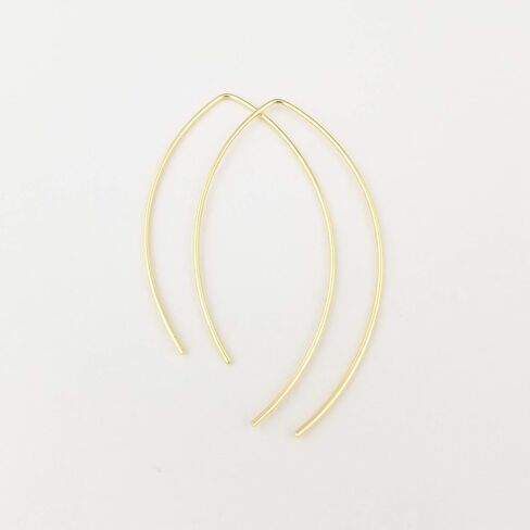 1 Inch Thin Solid 14k Yellow Gold Threader Earrings Open Hoop 20 Gauge (.8mm) in Saudi Arabia