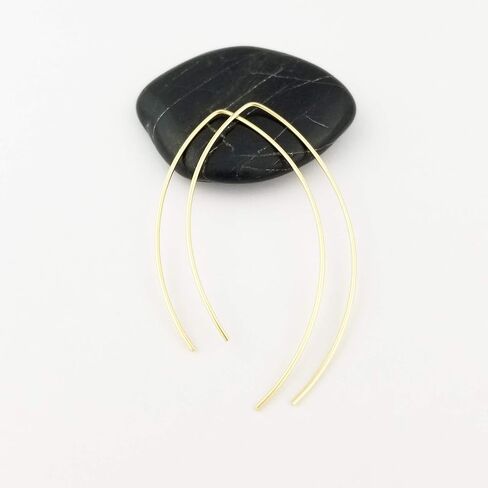 1 Inch Thin Solid 14k Yellow Gold Threader Earrings Open Hoop 20 Gauge (.8mm) in Saudi Arabia