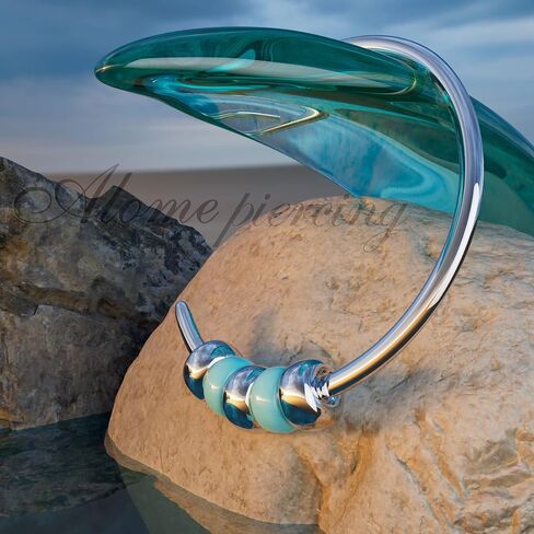 Faux Nose Ring 24g Orange Bead Clip-On - 925 Sterling Silver Hoop - No Piercing Needed - Fake Nose Hoop - Clip-On False Nose Hoop in Saudi Arabia