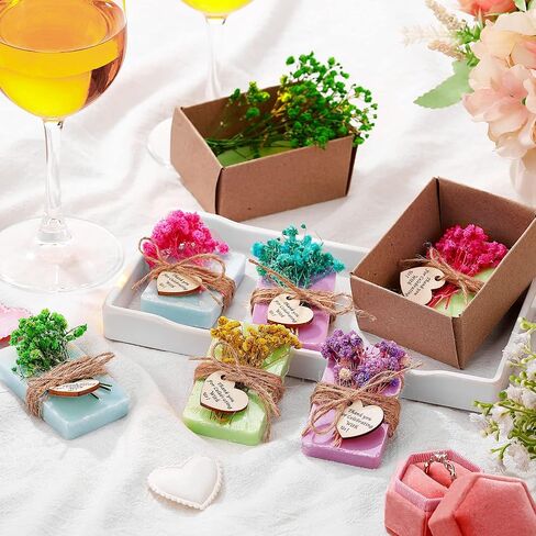 Kigeli Set of 45 Soap Favors DIY Bridal Shower Favors Bulk Wedding Soap Gifts Baby Shower Scented Soap Favors Natural Handmade Soap Bars for Wedding Bridal Shower (Blue, Green, Purple, Rectangle) in Kuwait