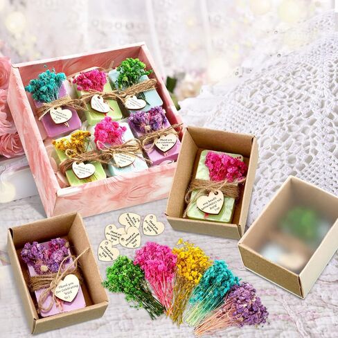 Kigeli Set of 45 Soap Favors DIY Bridal Shower Favors Bulk Wedding Soap Gifts Baby Shower Scented Soap Favors Natural Handmade Soap Bars for Wedding Bridal Shower (Blue, Green, Purple, Rectangle) in Kuwait