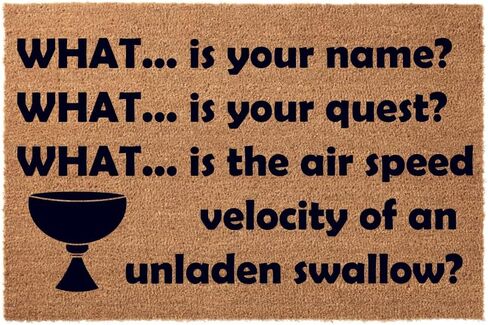 Door Mat Death Bridge Questions - Monty Personalized Doormat - Wedding Gift - Housewarming Gift - Front Doormat (24" x 16") in Saudi Arabia