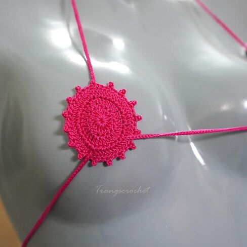 Hot pink crochet extreme micro bikini top Tiny bikini top for women sexy in Saudi Arabia
