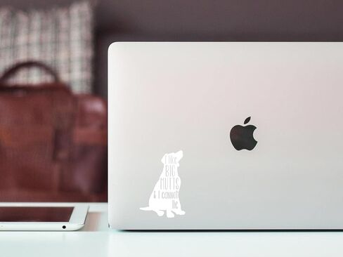 WHITE I Like Big Mutts and I Cannot Lie Decal | 5" tall by 3.5" wide | Dog Lover Gift | Fur Mom Decal | Fur Baby Sticker | Dog Mom | Dog Mama | Yeti Laptop Window Cup Decal | Kais Design in Saudi Arabia