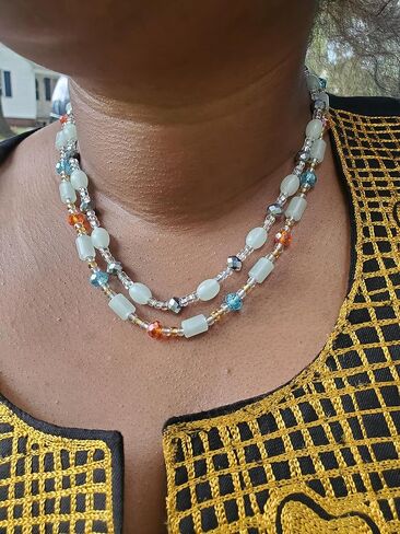 Waist beads/Stretchy tie on / 44 inches/Crystal waist beads/African waist beads/Plus size/Beach Jewelry/Handmade in Ghana (Large size 2) in Saudi Arabia