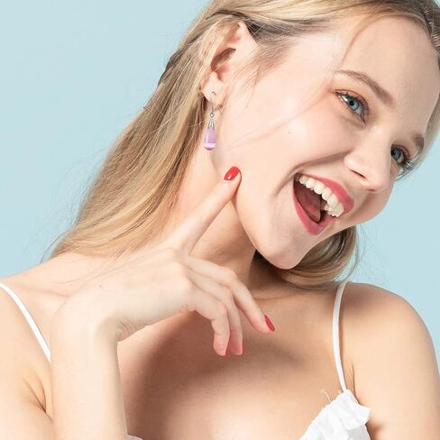 Natural White Opal Earrings in Sterling Silver,925 Sterling Silver Earrings for Women,Long Dangle Drop Earrings for Women Teen Girls (pink) in Saudi Arabia
