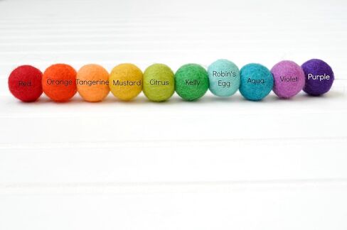 Rainbow Felt Ball Garland - Handmade 100% wool felt balls - 6 feet long (24 felt balls) Birthday Banner - Pride Decor - Pom Pom Bunting - Nursery Decoration in Saudi Arabia