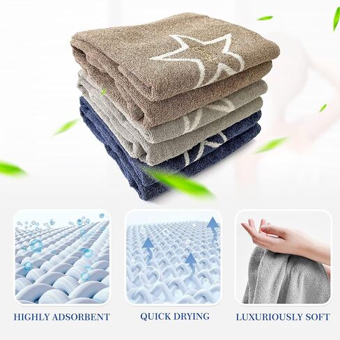 3 Pcs Premium Bath Towels,100% Cotton Bathroom Towels, Lighter Weight & Super Absorbent, Soft Feel，Quick Dry Bath Towels for Bathroom, Gym, Hotel & Spa (28 x 55 Inches, Multi Colors) in Saudi Arabia